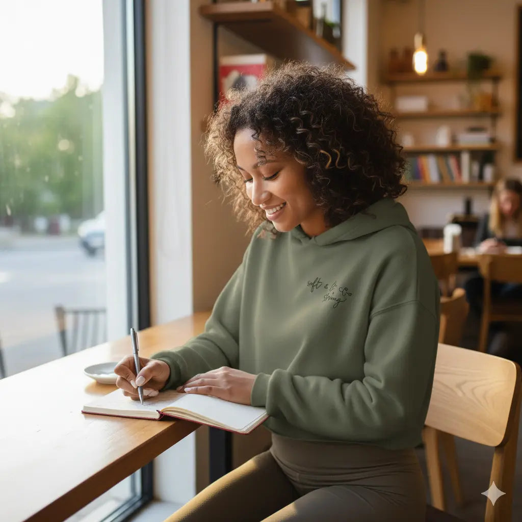 Cropped Hoodie for Women – Raw Hem, Relaxed Fit