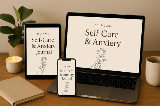 🌸 FitMuse Self-Care & Anxiety Journal (76 Pages | Digital Download)