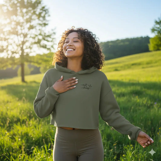 Cropped Hoodie for Women – Raw Hem, Relaxed Fit