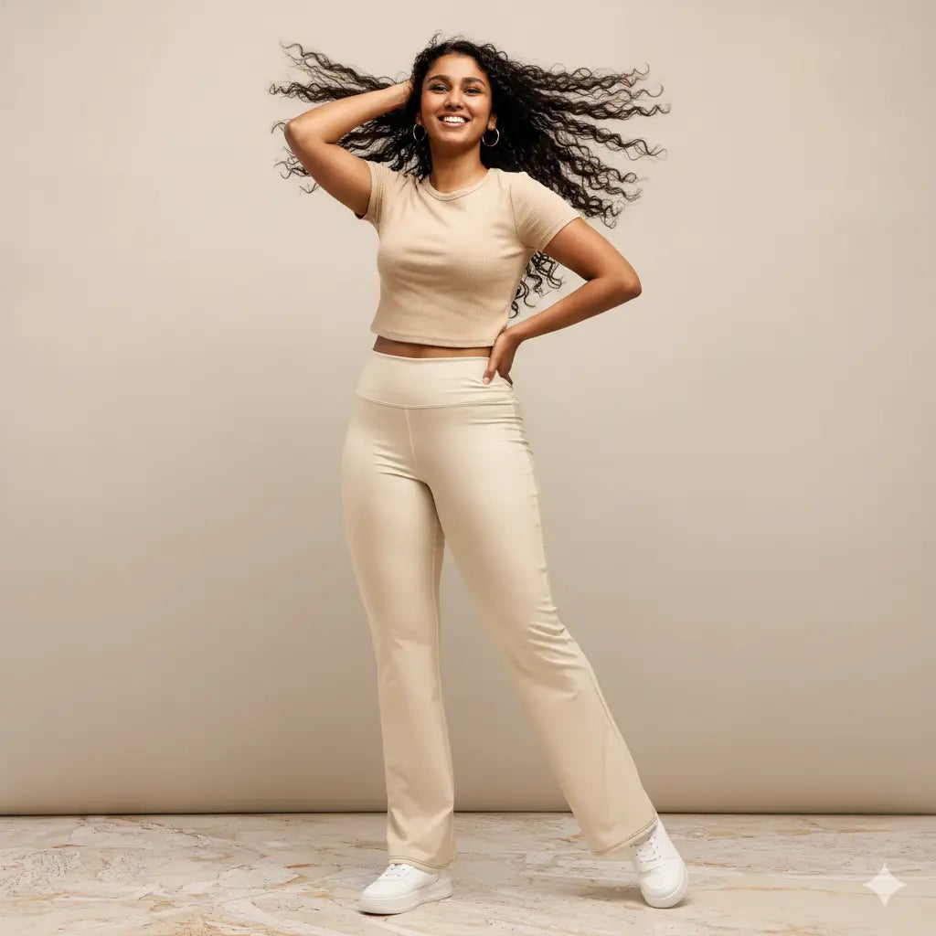 High-Waisted Flare Leggings – Butt-Lifting Fit with Pocket